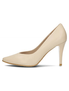 Pantofi dama, Filippo, DP4428-23-BE-Bej, elegant, piele naturala, cu toc, bej (Marime: 40)