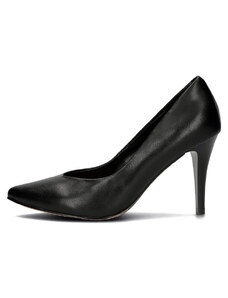 Pantofi dama, Filippo, DP4428-23-BK-Negru, elegant, piele naturala, cu toc, negru (Marime: 40)