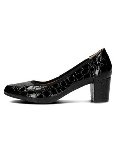 Pantofi dama, Filippo, DP4497-23-BK-Negru, elegant, piele ecologica, cu toc, negru (Marime: 40)
