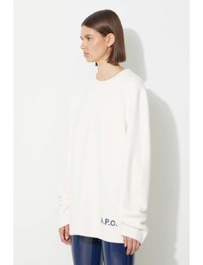 A.P.C. pulover de lână femei, culoarea alb, light