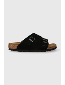 Birkenstock papuci din piele femei, culoarea negru 1025060