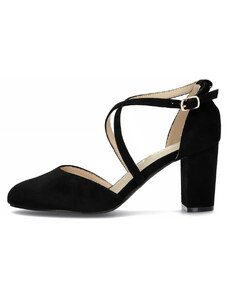 Pantofi dama, Filippo, DS4627-23-BK-Negru, elegant, textil, cu toc, negru (Marime: 39)