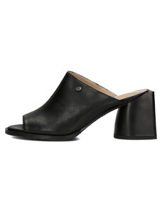 Papuci dama, Filippo, DK4446-23-BK-Negru, elegant, piele naturala, cu toc, negru (Marime: 40)