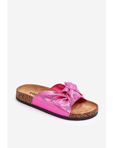 Kesi Lady's slippers with shiny bow Pink Cristina