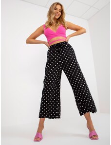 Fashionhunters SUBLEVEL black wide trousers with polka dots