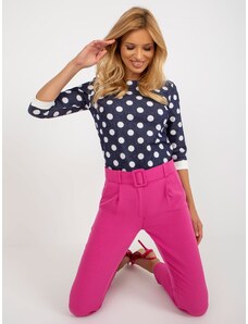 Fashionhunters Dark pink suit trousers with pockets by Giulia