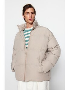 Trendyol stone unisex oversize fit standing guler puffy coat.