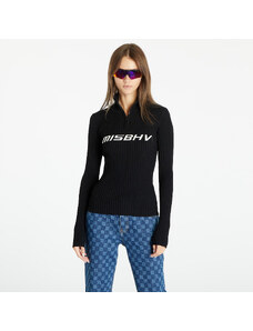Pulover pentru femei MISBHV Knitted Quarter-Zip Long Sleeve Sweater Black