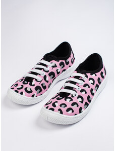 Shelvt Slip-on children's sneakers in pink leopard 3F