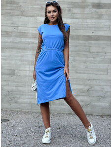 Fashionhunters Blue casual dress MAYFLIES with slit