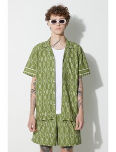 Filling Pieces cămașă din bumbac Resort bărbați, culoarea verde, regular, 94626701019