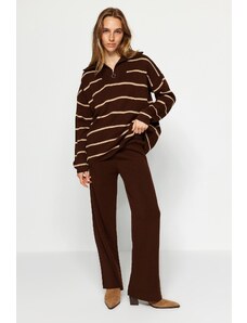 Trendyol Brown Wide Fit Knitwear Two Piece Set