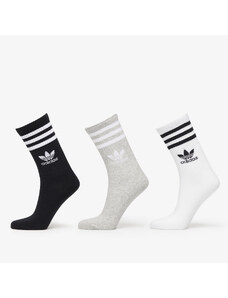 adidas Originals Șosete pentru bărbați adidas Mid Cut Crew Socks 3-Pack White/ Medium Grey Heather/ Black