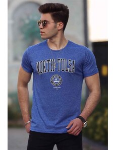 Madmext Men's Navy Blue Printed T-Shirt 4519