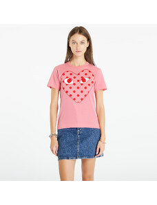 Tricou pentru femei Comme des Garçons PLAY Heart Logo Short Sleeve Tee Pink