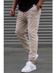 Madmext Beige Basic Men's Tracksuit with Elastic Legs 5494