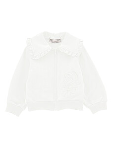 MONNALISA Sweatshirt With Collar And Embroidery