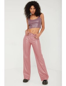 Madmext Dried Rose Leather Basic Women's Trousers
