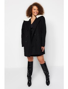 Trendyol Black Fur Collar cusut Coat