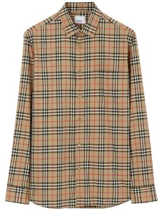Burberry Vintage Check-pattern cotton shirt - Neutrals