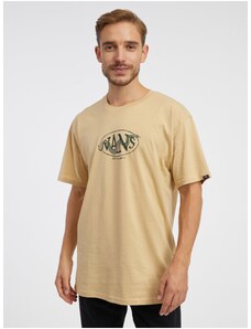 Beige Mens T-Shirt VANS Snaked Center Logo - Men