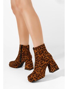 Zapatos Botine cu toc Seledora leopard