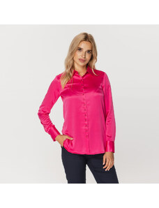 Femei roz cămașă cu mânecă lungă Willsoor neted 15573