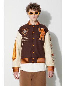 Billionaire Boys Club jachetă bomber din amestec de lână culoarea maro, de iarnă