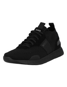 BOSS Sneaker low 'Titanium' negru / alb
