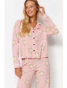 Trendyol Pulbere Star imprimate tricotate pijamale Set