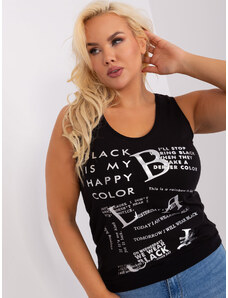 Fashionhunters Black plus size women's top with inscriptions