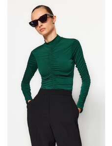 Trendyol Emerald Green Slim Smoke Detailed Knitted Body with Snap fastener