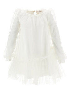 MONNALISA Tulle Dress With Blouse Sleeves