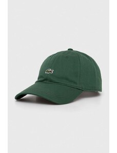 Lacoste șapcă de baseball din bumbac culoarea verde, cu imprimeu RK0491-031