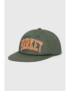 Market șapcă de baseball din bumbac culoarea verde, cu imprimeu