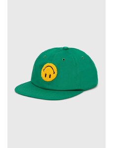 Market șapcă de baseball din bumbac x Smiley culoarea verde, cu imprimeu