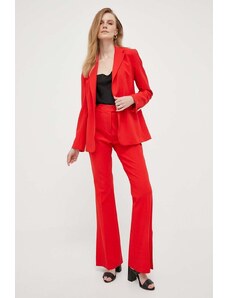 Tommy Hilfiger pantaloni femei, culoarea rosu, evazati, high waist