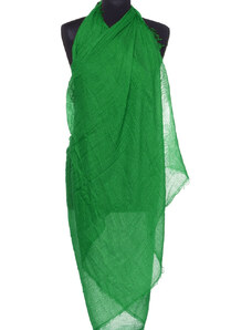 Shopika Esarfa dreptunghiulara tip pareo cu aspect creponat din vascoza, verde crud
