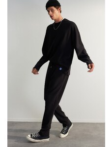 Trendyol Black Regular/Regular Fit Limited Edition 100% Cotton Textured Sweatpants