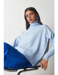 Happiness İstanbul Fericire İstanbul femei Baby Blue Turtleneck Tricotaje Pulover