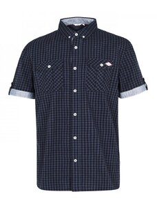 Lee Cooper Short Sleeve Gingham Shirt Mens Black/Char