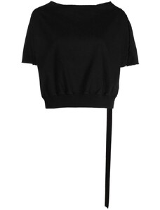 Rick Owens DRKSHDW cropped raw-cut T-shirt - Black
