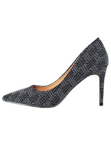 Pantofi dama, Azarey, 459D720-Negru, elegant, textil, cu toc, negru (Marime: 40)