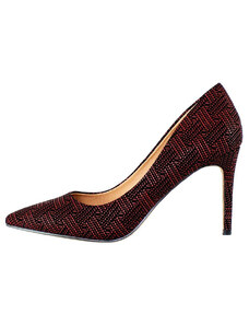 Pantofi dama, Azarey, 459D720-Rosu, elegant, textil, cu toc, rosu (Marime: 37)