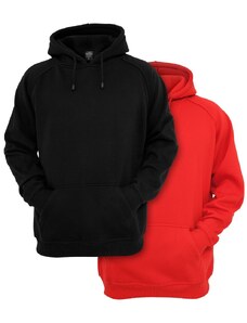 Urban Classics Plus Size / Blank Hoody 2-Pack black+red