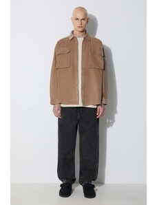 Taikan geacă Shirt Jacket Corduroy bărbați, culoarea maro, cu guler clasic, regular TK0002.DNECRD