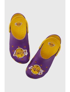 Crocs papuci NBA Los Angeles Lakers Classic Clog culoarea violet 208650