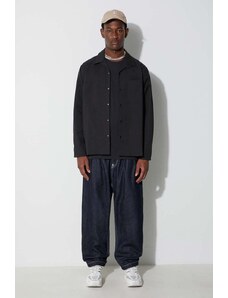 Norse Projects cămașă Carsten Solotex Twill Shirt LS bărbați, culoarea negru, cu guler clasic, relaxed N40.0789.9999