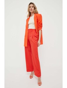 Luisa Spagnoli pantaloni din lana culoarea rosu, drept, high waist