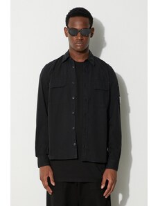 C.P. Company cămașă GABARDINE BUTTONED SHIRT bărbați, culoarea negru 15CMSH157A002824G